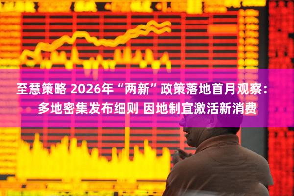 至慧策略 2026年“两新”政策落地首月观察： 多地密集发布细则 因地制宜激活新消费