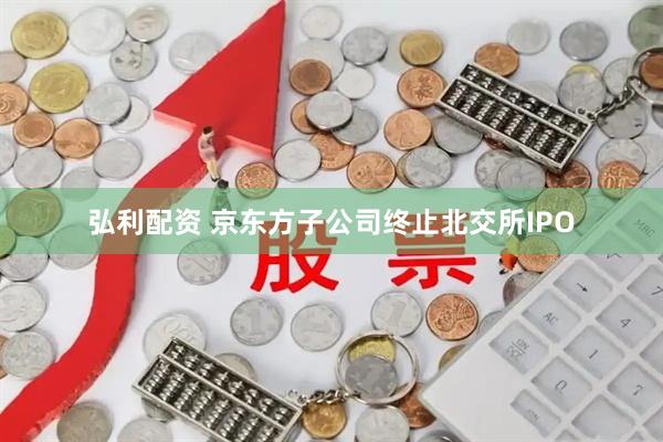 弘利配资 京东方子公司终止北交所IPO