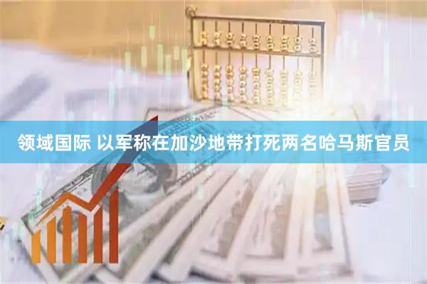 领域国际 以军称在加沙地带打死两名哈马斯官员